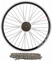Koło 28 cali z wolnobiegiem Shimano 7 rzędowym i łańcuchem