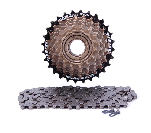 Wolnobieg Shimano MF-TZ500 7rzędowy z łańcuchem KMC Z50
