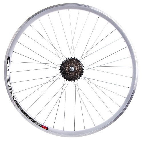 Koło 28 cali z wolnobiegiem 6 rzędowym Shimano i łańcuchem KMC