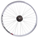 Koło 28 tylne SREBRNE ALU + wolnobieg 6rz Shimano