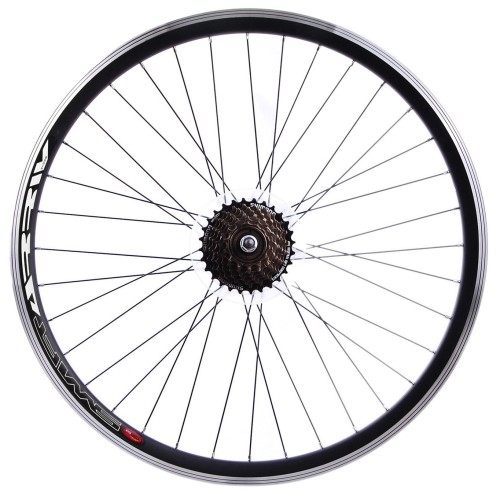 Koło 28 czarne z wolnobiegiem Shimano 7rz